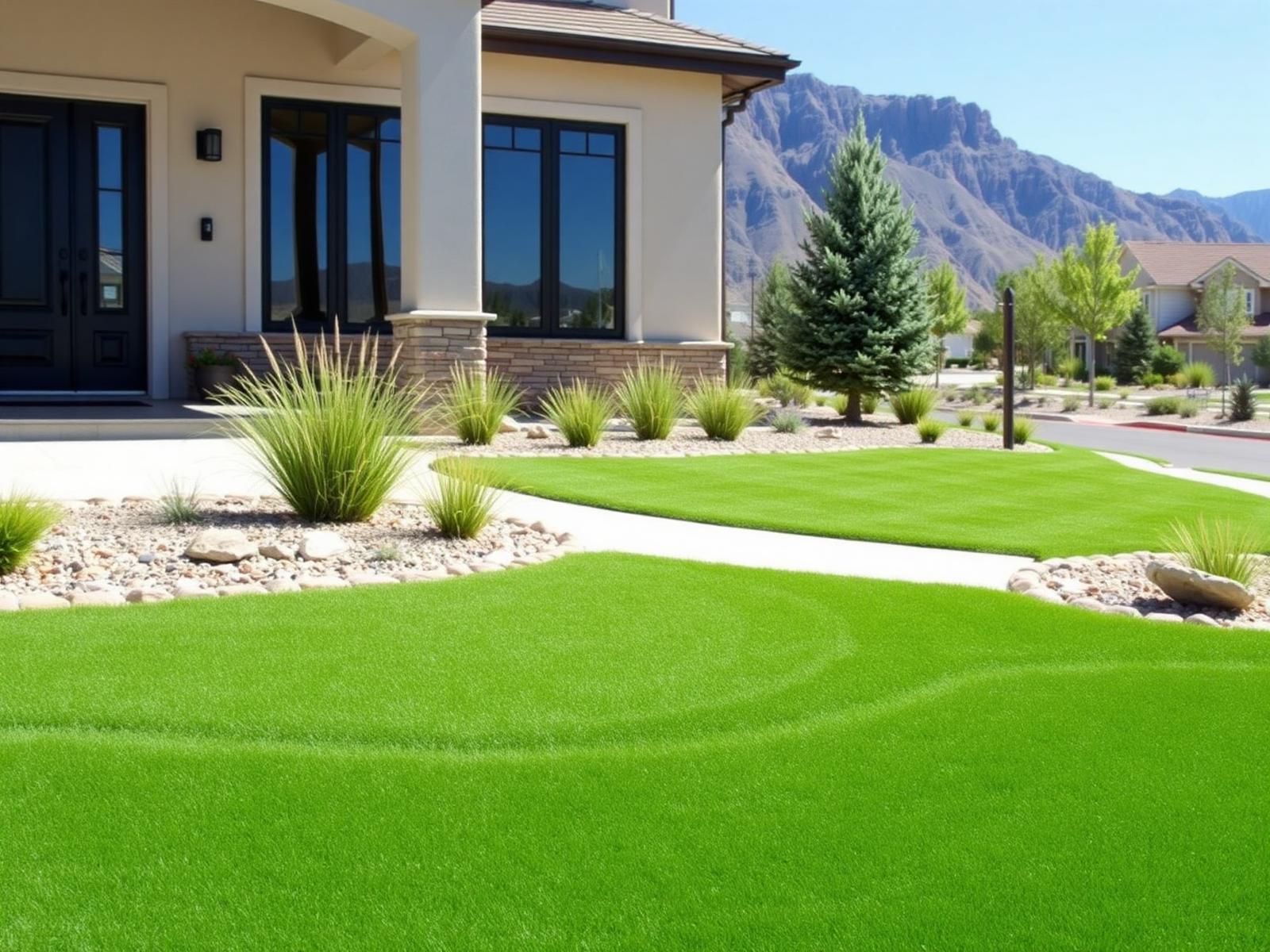 Beautiful Utah residential front yard