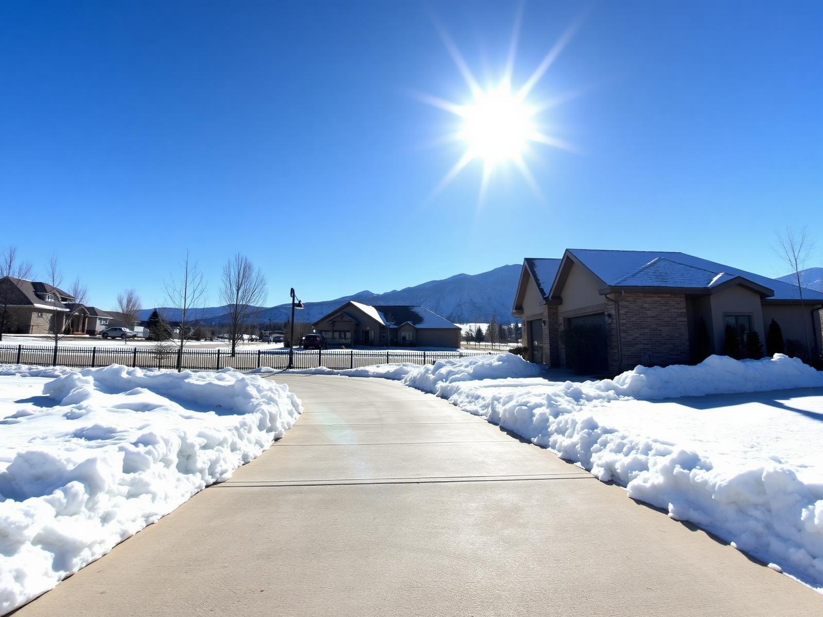 Cleared Utah driveway after professional snow removal